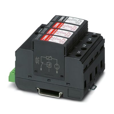 4 πόλων 350V AC με ονομαστική ισχύ VAL-MS 350VF/3 1-FM Τύπος 2 Προστατευτής υπερεκτάσεων 2858632 για εξοπλισμό