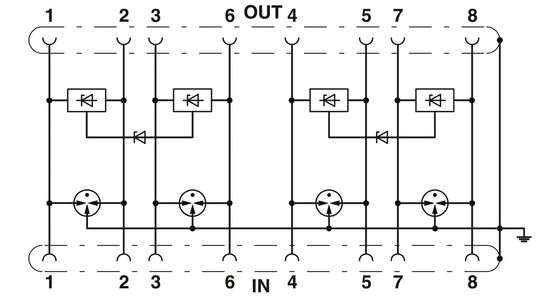 2881007 DT-LAN-CAT.6 Προστατευτής υπερβολικής τάσης με ονομαστική τάση και αριθμό πόλου 1