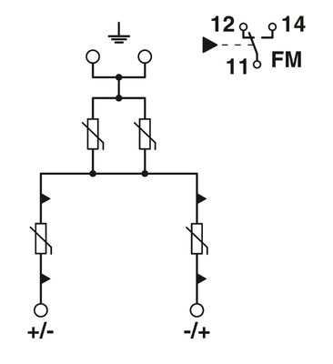 2905640 VAL-MB-T1/T2 1500DC-PV/2 V-FM Κλάση 1/2 Προστατευτής κεραυνών/επιταγών 4 πόλος