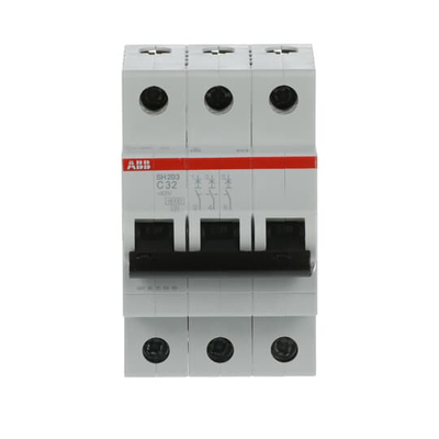 MCB SH203-C32 Μικροσκοπικός διακόπτης κυκλωμάτων 3P C 32A Διορισμένη τάση 220