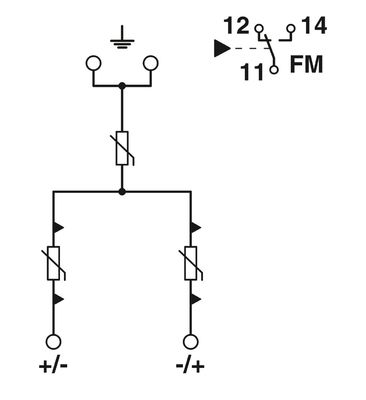 2905640 VAL-MB-T2 1500DC-PV/2 V-FM Τύπος 2 Προστατευτής υπερεκτάσεων 4 πόλος με και Απόδοση