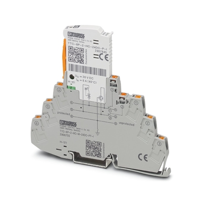 Προστατευτής υπερβολικής τάσης TTC-6P-2-HC-M-24DC-PT-I με 2 πόλους και ονομαστική τάση 24 V DC