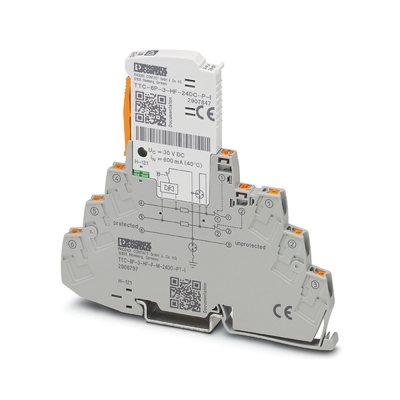 Προστατευτής υπερτάσεων 2 πόλων TTC-6P-3-HF-F-M-24DC-PT-I για εξοπλισμό προστασίας από υπερτάσεις συνεχούς τάσης 24V