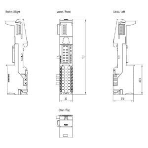 Siemens 6ES7193-6BP00-0BU0 ET 200SP BaseUnit BU20-P16 A0 2B U0 για απρόσκοπτη ολοκλήρωση