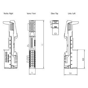 Siemens 6ES7193-6BP00-0DA0 ET 200SP BaseUnit BU15-P16 A0 2D/T για συστήματα αυτοματισμού