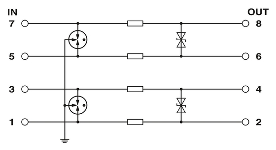 24 V συνεχής τάση 2804649 LIT LIT 4X1-24 Φίνιξ Προστατευτής υπερεχύσεων επαφής και 2 πόλοι