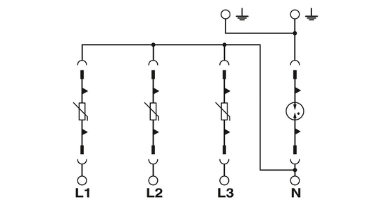 2858564 VAL-MS 320/3 1 Φήνικας Επαφή Τύπος 2 Προστατευτής υπεροχής 4 Πόλος 230 V AC