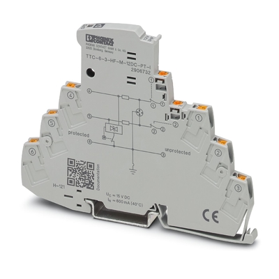 TTC-6-3-HF-M-12DC-PT-I Φινίξ Προστατευτής υπερχείλισης επαφής 2 πόλων 12 V συνεχής τάση