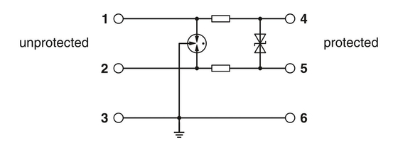Προστατευτής υπερεχύρων 2 πόλων TTC-6-1X2-24DC-PT από Phoenix Contact για ονομαστική τάση 24 V DC