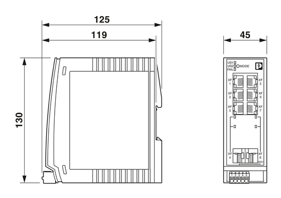 Επικοινωνία Phoenix FL SWITCH 2206-2SFX Βιομηχανικός διακόπτης Ethernet για προστασία δικτύου