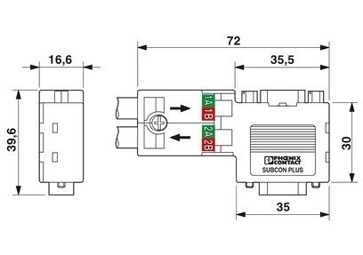 2313685 Phoenix Contact Αντιπροσωπευτές διεπαφών βιομηχανικών ανταλλακτικών SUBCON-PLUS-PROFIB/90/PG/IDC