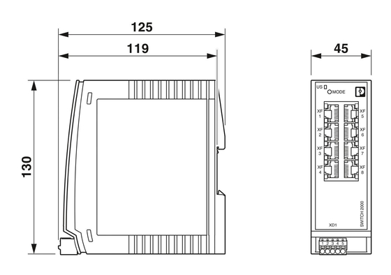 FL SWITCH 2308 PN Βιομηχανικός διακόπτης Ethernet για δίκτυο EtherNet/IP Επίπεδο προστασίας IP65