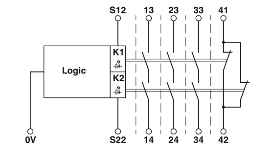 PSR-SCP-24DC/URML4/3X1/1X2/B Μονάδα επέκτασης επαφής Phoenix με θεωρία ρελέ τάσης