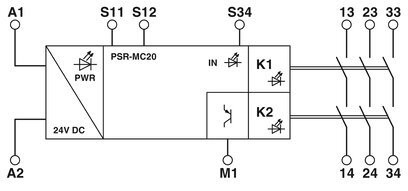 PSR-MC20-3NO-1DO-24DC-SP Ασφάλεια ρελέ 12.5*116.6*114.5mm Μέγεθος για ασφαλές κλείσιμο