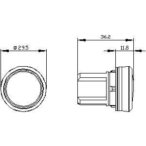 Siemens 3SU1001-6AA20-0AA0 SIRIUS ACT Πιλοτικό φως σε κόκκινο πλαστικό με ομαλή φακό