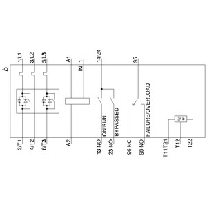 Siemens 3RW4047-1TB04 55kw 3RW40 Soft Starter με παράκαμψη και προστασία του κινητήρα θερμοστάτη Μέγεθος S3