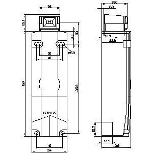 Siemens 3SE5322-0SB21 Πλαστικός διακόπτης θέσης με M20 x 1 5 νήματα και κλειδαριά ηλεκτροσόκ