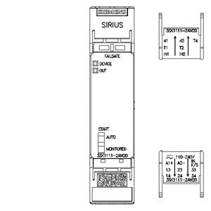 Siemens 3SK1111-2AW20 Ρέλε ασφαλείας 3SK1 με εξόδους ρελέ και τερματικό με ελατήριο