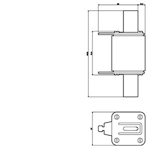 3NA3360 LV HRC Fuse Link GL/GG με λαβή και μπροστινό δείκτη μεγέθους 3 AC 500V/DC 440V
