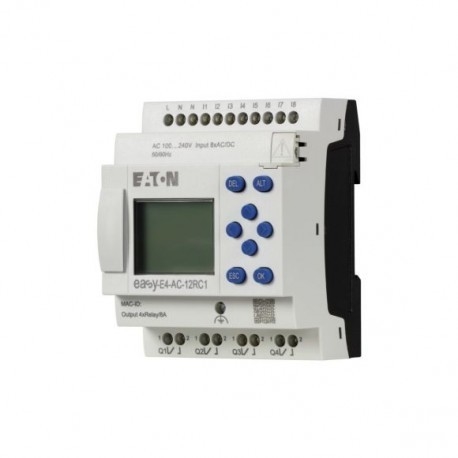 Μινιατούρα EASY-E4-AC-12RC1 CPU 8DI4RO 100 240 V AC/DC με οθόνη πληκτρολόγιο Ethernet Interface Screw Terminal