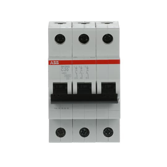 MCB SH203-C20 Μικροσκοπικός διακόπτης κυκλωμάτων 3P Διορισμένο ρεύμα 20A Διορισμένη συχνότητα 50 Hz