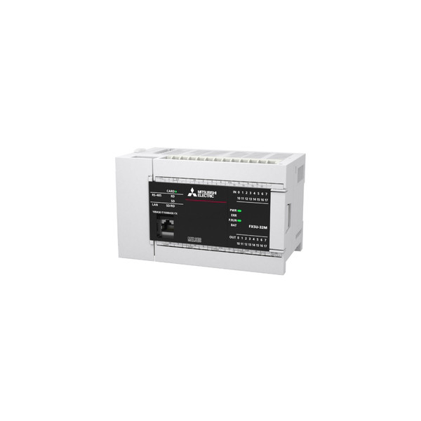 FX5U CPU DC 16 εισροές 16 εξόδους τρανζίστορ 3xAnalog Eth RS-485 νεροχύτη Mitsubishi PLC