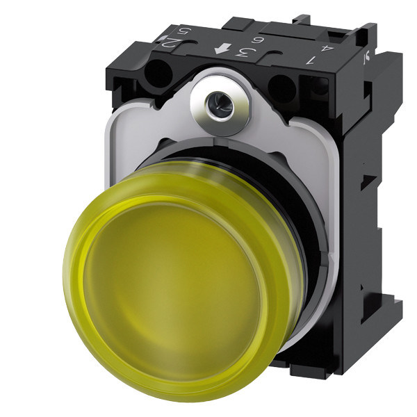 230V AC πλαστικό κίτρινο SIRIUS ACT Pilot Light Flush με ομαλό φακό 3SU1106-6AA30-1AA0