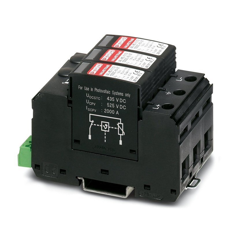 2801161 VAL-MS-T1/T2 1000DC-PV/2 V-FM κλάση 1/2 Προστατευτής κεραυνών/επιταγών για 3 πόλους