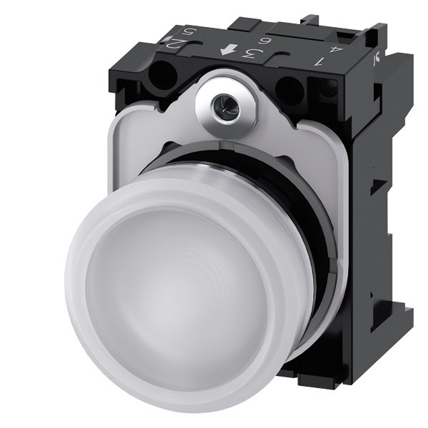 Λεπτός φακός Flush SIRIUS ACT πλήρης μονάδα 24V AC/DC Μεταλλικό λαμπερό φωτισμένο πιλοτικό φως