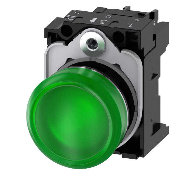 230V AC Green SIRIUS ACT Πλήρης μονάδα Πιλότος Ελαφρύ μέταλλο Λάμψη γυαλιστερού φωτισμού