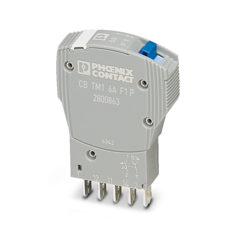 5 πόλοι 2800863 CB TM1 6A F1 P Phoenix Contact Θερμική μαγνητική συσκευή Διακόπτες κυκλώματος 50 V DC