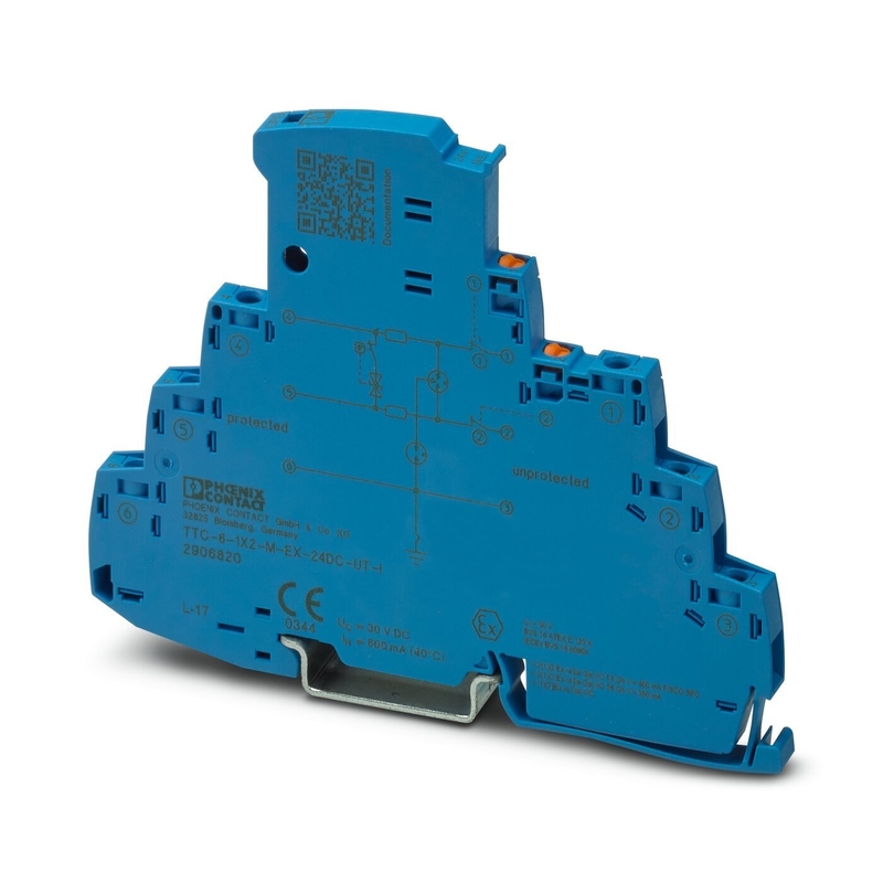 24 V DC ονομαστική τάση TTC-6-1X2-M-EX-UT-I Προστατευτής υπερτάσεων για 2 πόλους από την Phoenix Contact