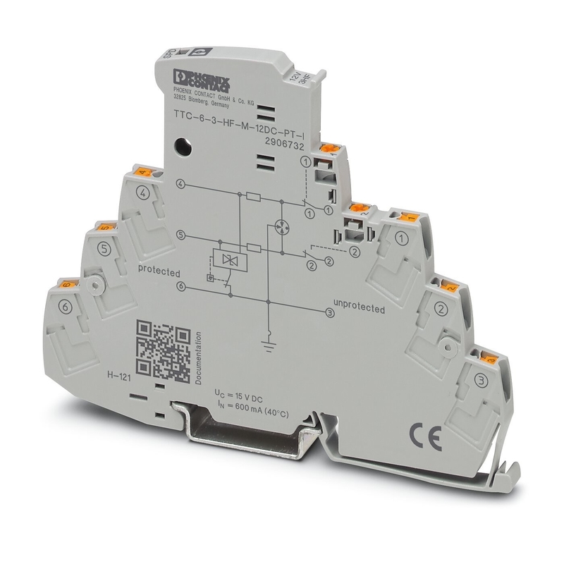 TTC-6-3-HF-M-12DC-PT-I Φινίξ Προστατευτής υπερχείλισης επαφής 2 πόλων 12 V συνεχής τάση