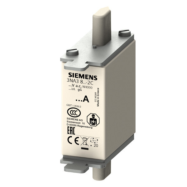 ΠΛΚ 3NA3814-2C LV HRC Fuse Link GL/GG με μπροστινό δείκτη μεγέθους 000 Εύκολη εγκατάσταση