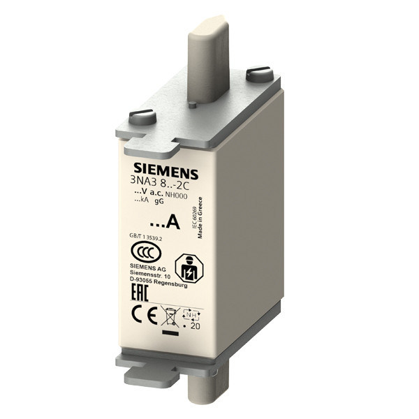 ΠΛΚ 3NA3820-2C LV HRC Fuse Link GL/GG με μη απομονωμένες λαβές λαβής και μπροστινό δείκτη