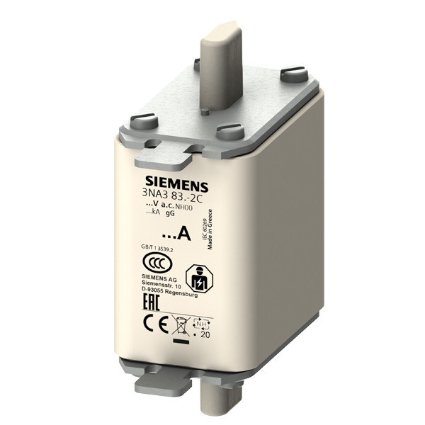 ΠΛΚ 3NA3832-2C LV HRC Fuse Link GL/GG με μπροστινό δείκτη μεγέθους 00 Εύκολη εγκατάσταση