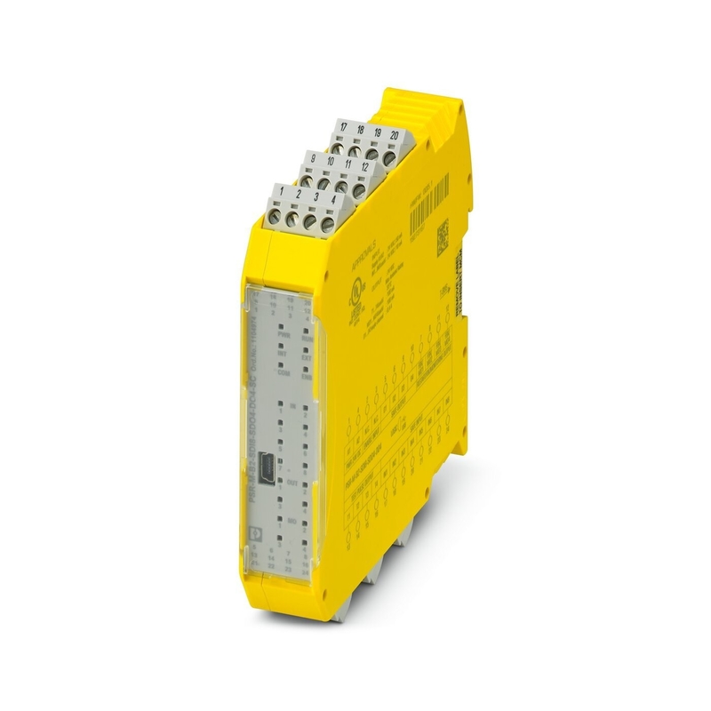 Προστατευτική μονάδα ασφαλείας PSR-M-B2-SDI8-SDO4-DO4-SC για ασφαλές κλείσιμο με φορτίο επαφής