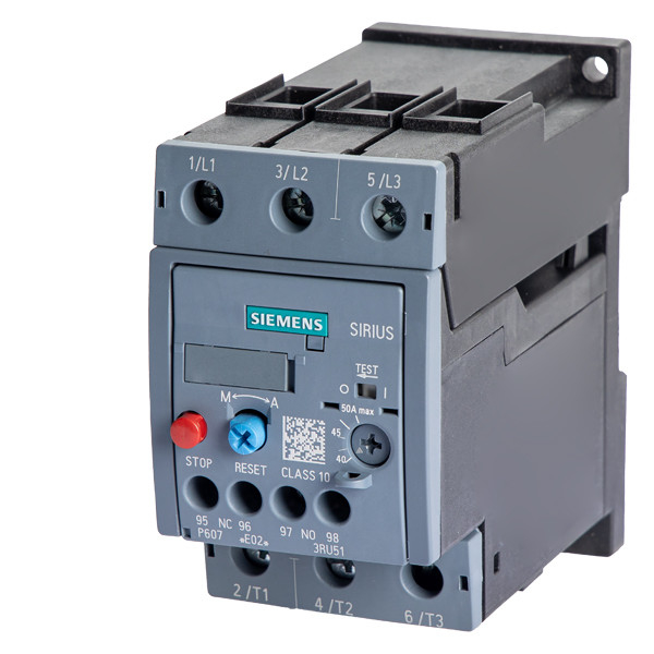 Siemens 3RU5136-4GB1 Relay υπερφόρτωσης 40...50 A μεγέθους S2 τάξης 10 Σφραγισμένο για Relay τάσης