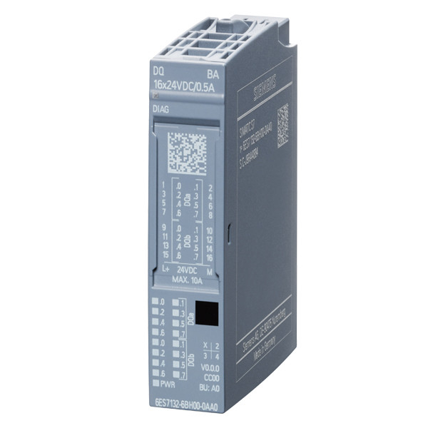 SIMATIC ET 200SP DQ 16x 24VDC/0 5A ψηφιακή μονάδα εξόδου για τη Siemens 6ES7132-6BH00-0AA0